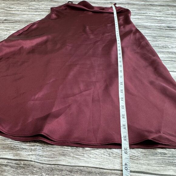 DB Studio Women's Midi Slip Cowl Dress 10 Merlot Burgundy Garnet Red Adjustable - Picture 13 of 13